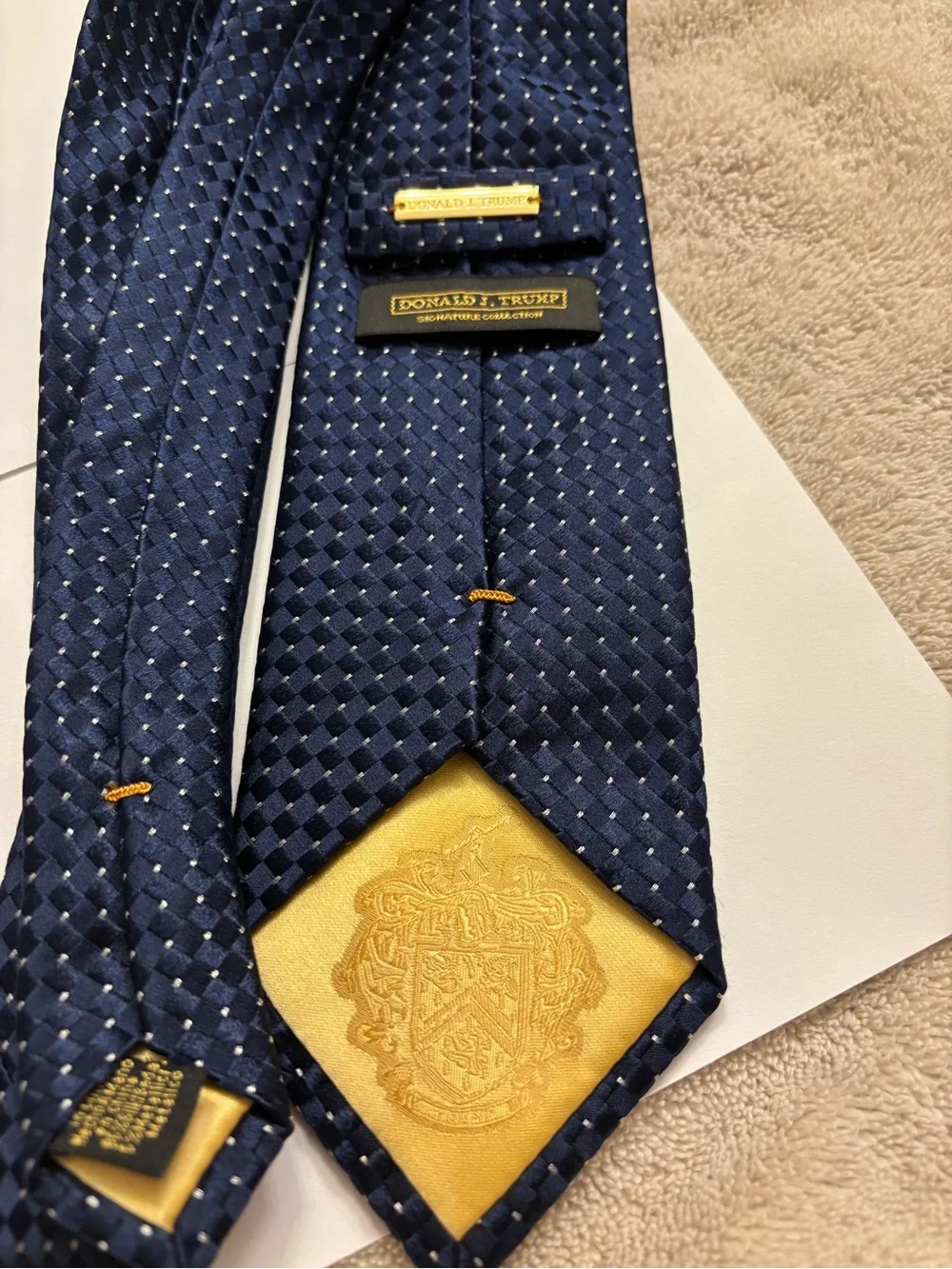 Donald J. Trump Signature Collection Navy Blue Silk Woven Tie